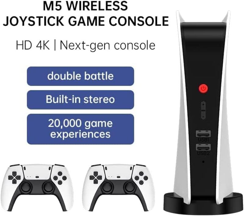 M5 Game Console 2.4gb Wireless Controller Game Station 4K HD Output Retro Classic Video Game Console upto 15000 Games.