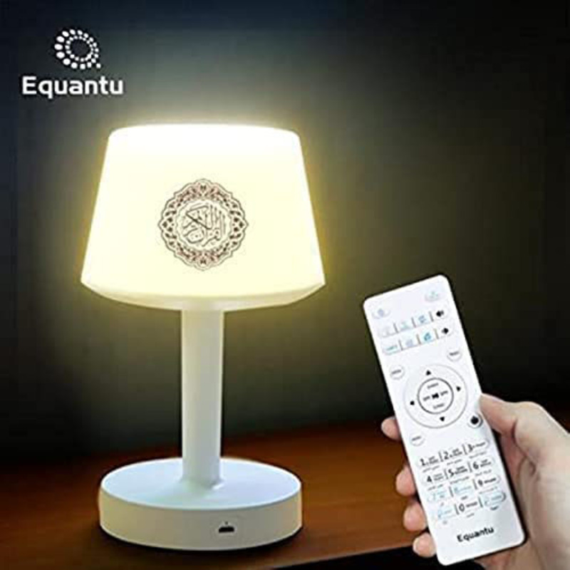 LED Touch Table Lamp with Qur'an Speaker/Azan Clock/Bluetooth, White