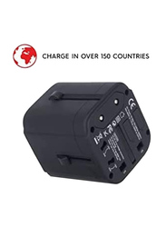 2-Port Universal International Travel Adapter, Black
