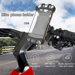 360 Degree Rotation Anti Shake Universal Smartphone Mount Holder, Black