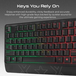 Ergonomic Backlit Wired Gaming Keyboard   Mouse Combo  Rainbow Backlight   Flexible Anti Snap Cable