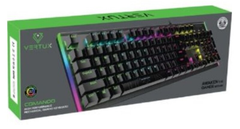 Hyper Tactile Mechanical Gaming Keyboard  Rainbow LED Backlight  100% All key Anti Ghosting   Blue Mechanical Keys  Quick Media Key