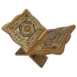 Quran Stand with Damascus Mosaic Engravings.(Small Size)