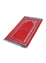 Sundus Al-Madina Hand Made Prayer Rug in Elegant with Cylindrical Box, Red