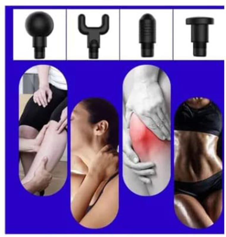 Deep Muscle Massager LCD Display Percussion Muscle Massaging Device with Deep Tissue Adjustable Massager Tool, Black