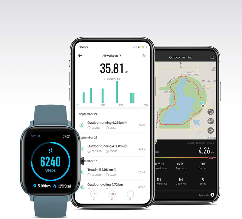 Amazfit GTS Smartwatch, GPS, Steel Blue
