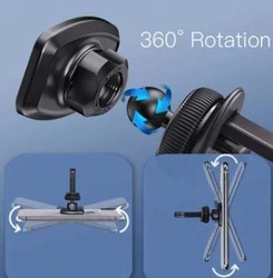 C128 360° Rotation Eagle Hook Magnetic Car Air Vent Mobile Phone Holder, Black