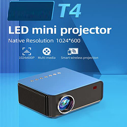 T4 WiFi HD LCD 1024P Home Theater Projector, Blue/Black