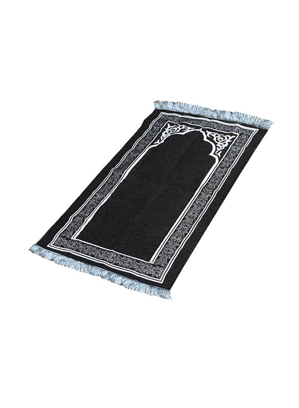 Sundus Al-Madina Hand Made Prayer Rug in Elegant with Cylindrical Box, Black