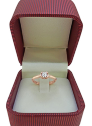 Mamiya Eva Gems 18k Rose Gold Engagement Ring for Women with 0.20 Carat Solitaire Diamond, Rose Gold