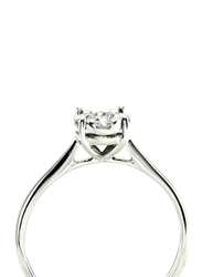 Mamiya Dream Winner 18k White Gold Engagement Ring for Women with 0.24 Carat 7 Diamonds, Silver