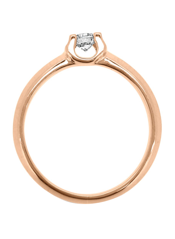 Mamiya Eva Gems 18k Rose Gold Engagement Ring for Women with 0.20 Carat Solitaire Diamond, Rose Gold