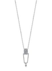 Mamiya 18K Gold Illusion Setting Pendant Necklace for Women, with 0.32ct Diamonds, White Gold