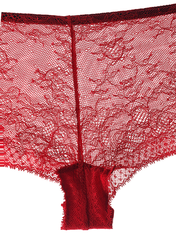 Lacy Dreams Comfortable Lace Hipster, Small, Red