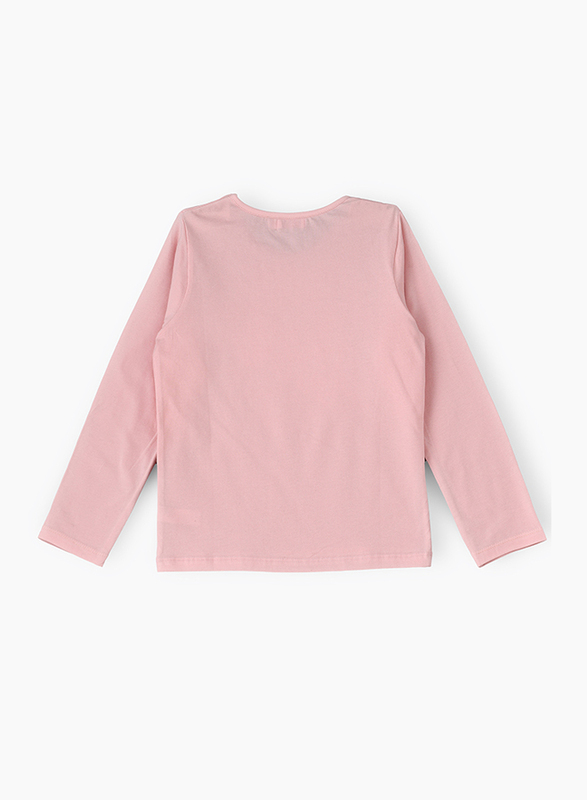 Jelliene Cotton Sweat Top with Print At Front for Girls, 3-4 Years, Pink