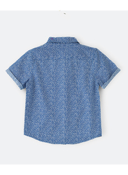 Jam Cotton Short Sleeve Woven Shirt for Boys, 9-10 Years, Blue