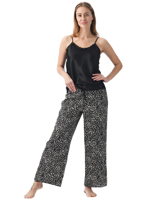 

Lacy Dreams Elegant and Comfortable Sleepwear Cami & Wide Leg Pyjama Set, Double Extra Large, Multicolour