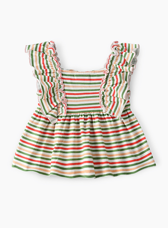 Jelliene Knit Top with Multi Stripes for Girls, 9-12 Months, Multicolour