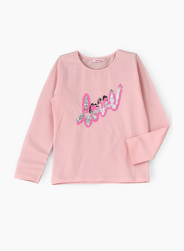 

Jelliene Cotton Sweat Top with Print At Front for Girls, 7-8 Years, Pink