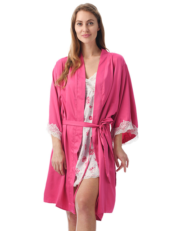 

Lacy Dreams Elegant and Comfortable Sleepwear Robe, Extra Large, Pink