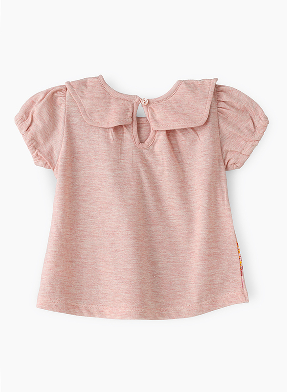 Jelliene Woven Top with Emb At Hem for Girls, 6-9 Months, Pink