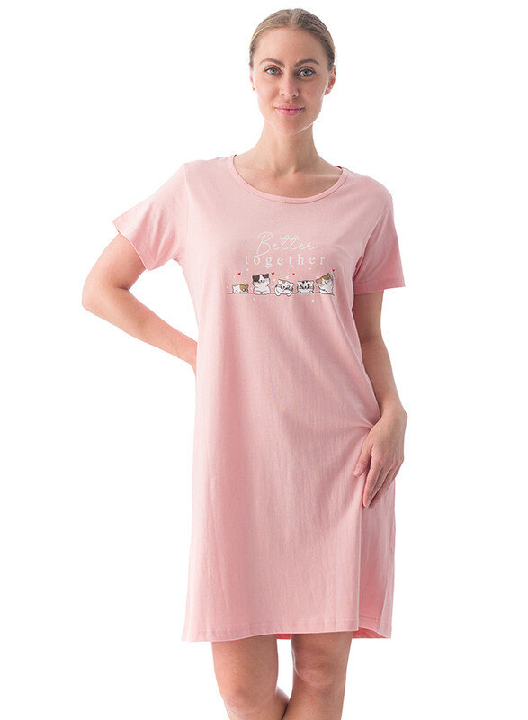 

Lacy Dreams Comfortable Sleepshirt for Women, 14 UK, Dusty Pink