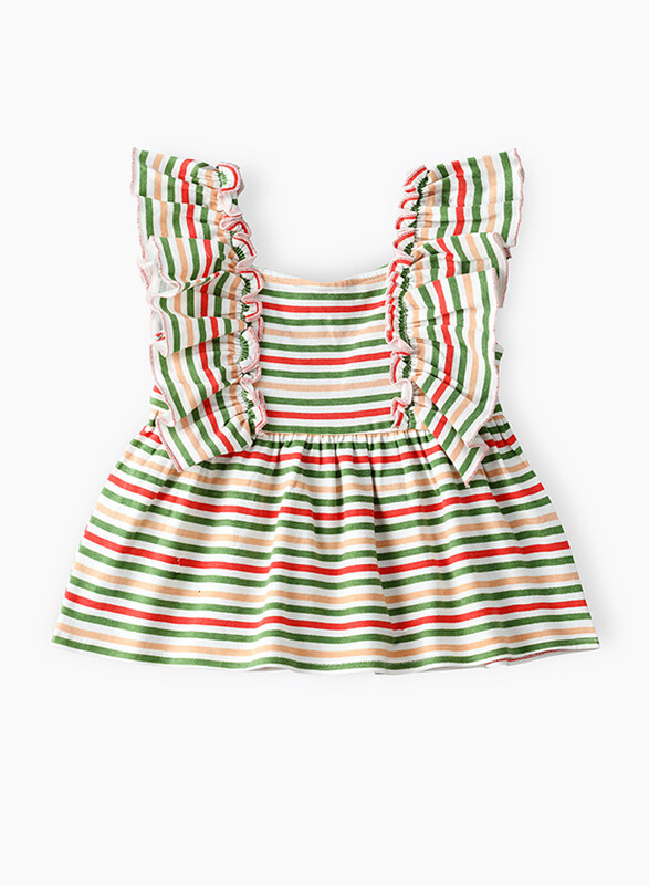 

Jelliene Knit Top with Multi Stripes for Girls, 6-9 Months, Multicolour