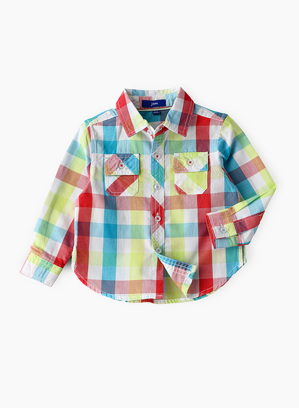 Jam Cotton Multi Checks Woven Shirt for Boys, 6-9 Months, Multicolour