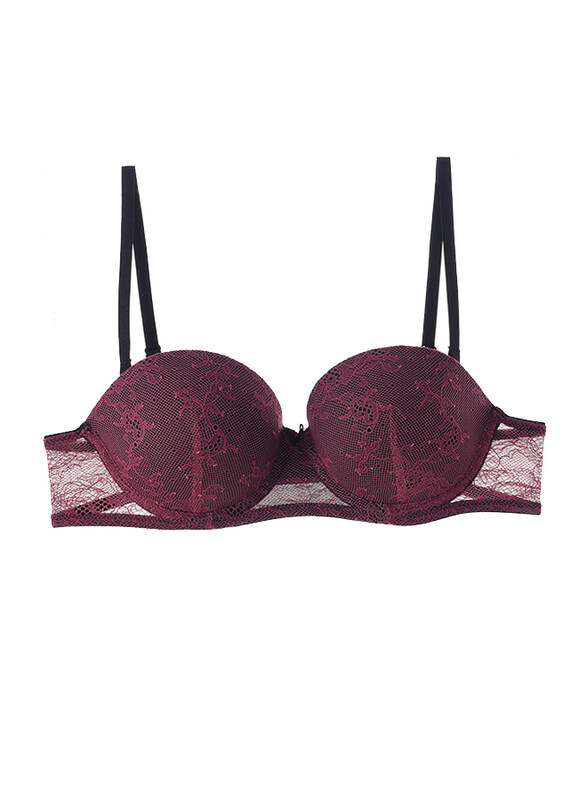 

Lacy Dreams Casual Multiway Push-up Lace Bra, 32D, Violet
