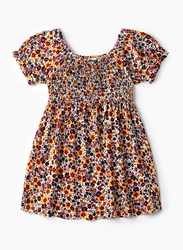 Jelliene Printed Woven Dress for Girls, 3-4 Years, Multicolour