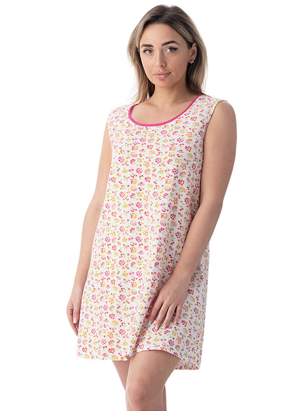 

Lacy Dreams Floral Printed Sleepwear Mama Gown for Women, 10 UK, White