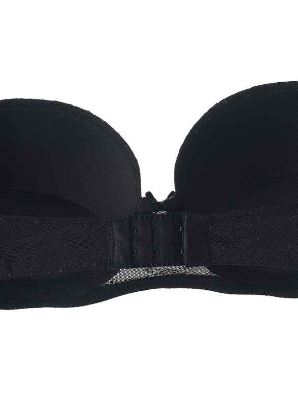 Lacy Dreams Casual Multiway Push-up Lace Bra, 32B, Black