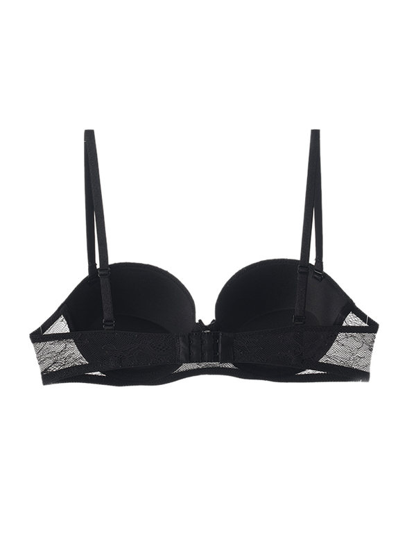 Lacy Dreams Casual Multiway Push-up Lace Bra, 32B, Black