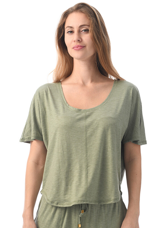 

Lacy Dreams Elegant and Comfortable Loungewear Top, Medium, Olive
