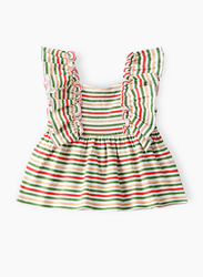 Jelliene Knit Top with Multi Stripes for Girls, 9-12 Months, Multicolour