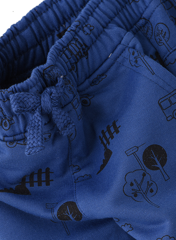 Jam Knit Printed Jogger with Drawcord for Boys, 9-12 Months, Blue
