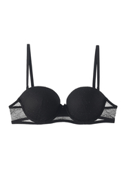 Lacy Dreams Casual Multiway Push-up Lace Bra, 32B, Black