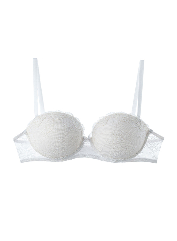 Lacy Dreams Casual Multiway Push-up Lace Bra, 32C, Off White