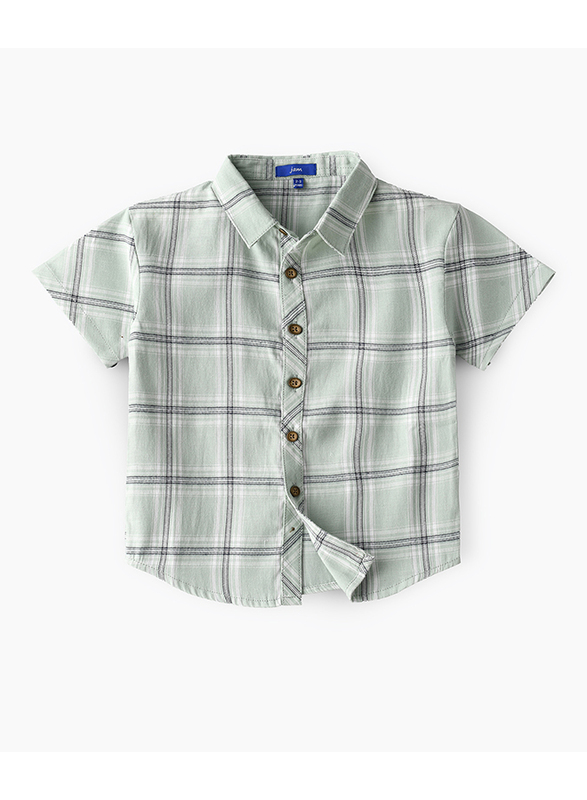 Jam Cotton Woven Checks Shirt for Boys, 2-3 Years, Cream