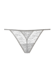 Lacy Dreams Comfortable Lace Thong, Small, Off White