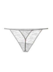 Lacy Dreams Comfortable Lace Thong, Small, Off White