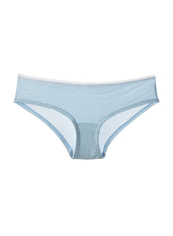 Lacy Dreams Comfortable Lace Brief, Large, Blue