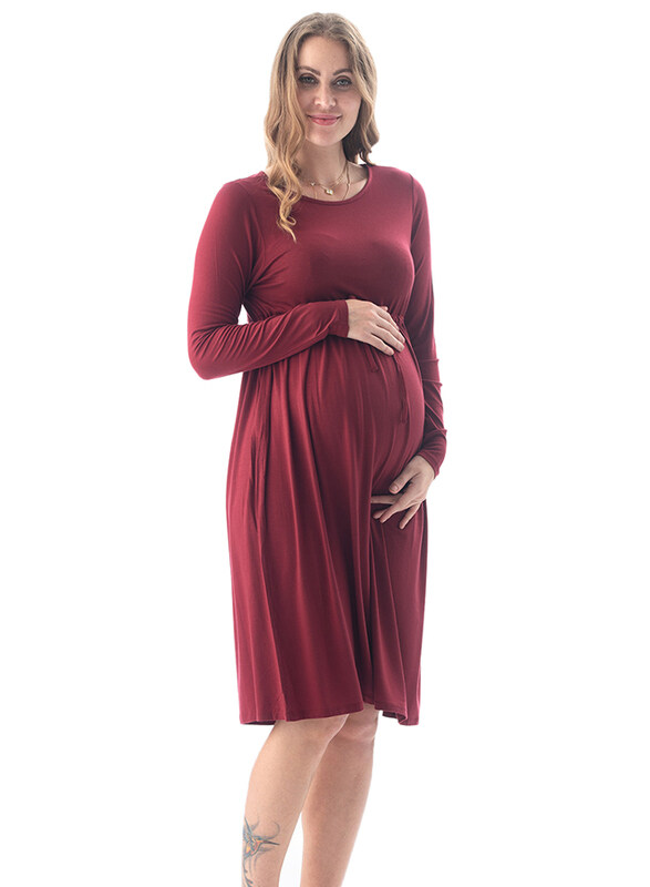 

Lacy Dreams Maternity Dress, 12 UK, Maroon