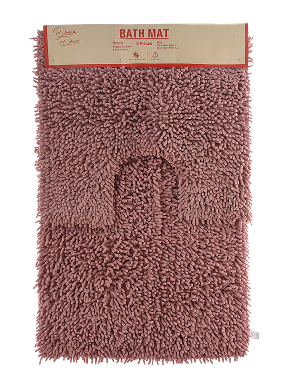 

Dream Decor Frappe Bath Mat and Contour, 2 Piece, Brown