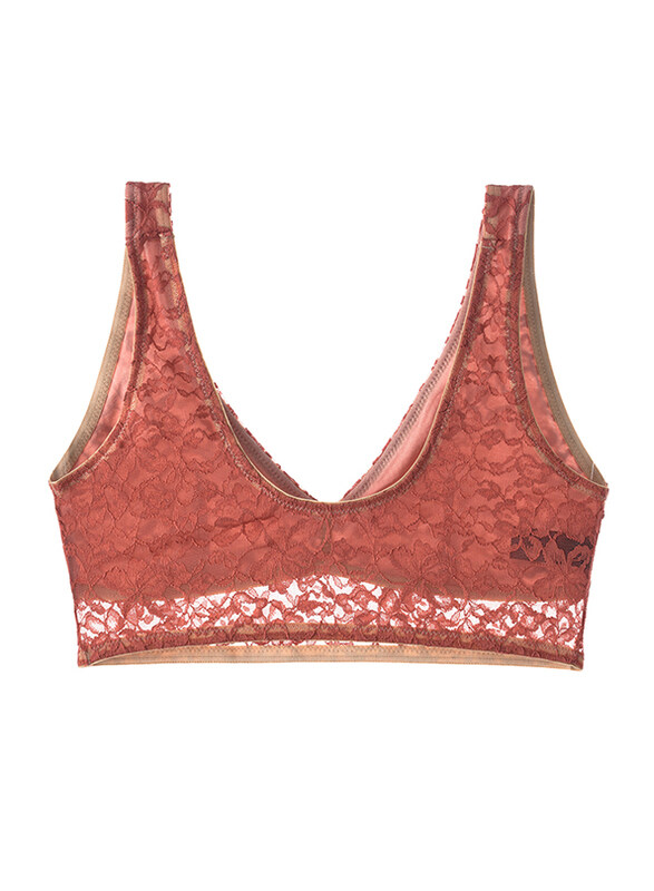 

Lacy Dreams Casual Crop Top, Extra Large, Brown
