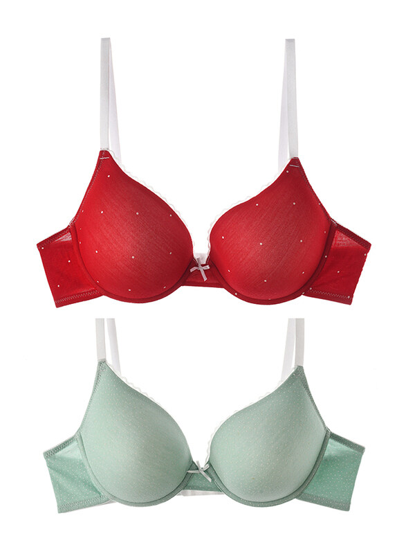 

Lacy Dreams Casual Lace Bra, 2 Piece, 38B, Red/Green