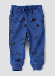 Jam Knit Printed Jogger with Drawcord for Boys, 9-12 Months, Blue