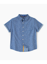 Jam Cotton Short Sleeve Woven Shirt for Boys, 9-10 Years, Blue