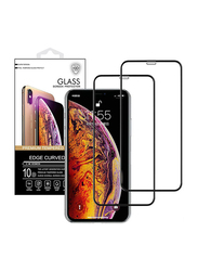 Apple iPhone 11 Pro Max Mobile Phone Tempered Glass Screen Protector, 2-Piece, Clear/Black