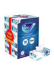 Fine Classic Euphoria Sterilized Facial Tissues, 150 Sheets x 2 Ply, Pack of 10
